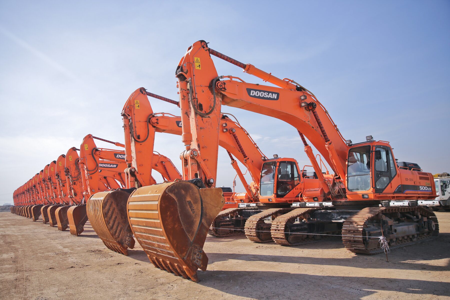 Heavy excavator fleet on a large-scale European infrastructure project
